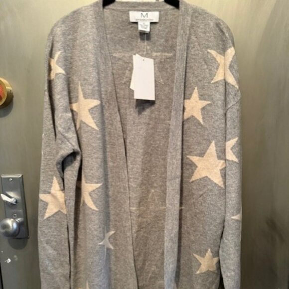 Magaschino 100% cashmere open front Star cardigan Sweater - Picture 9 of 16